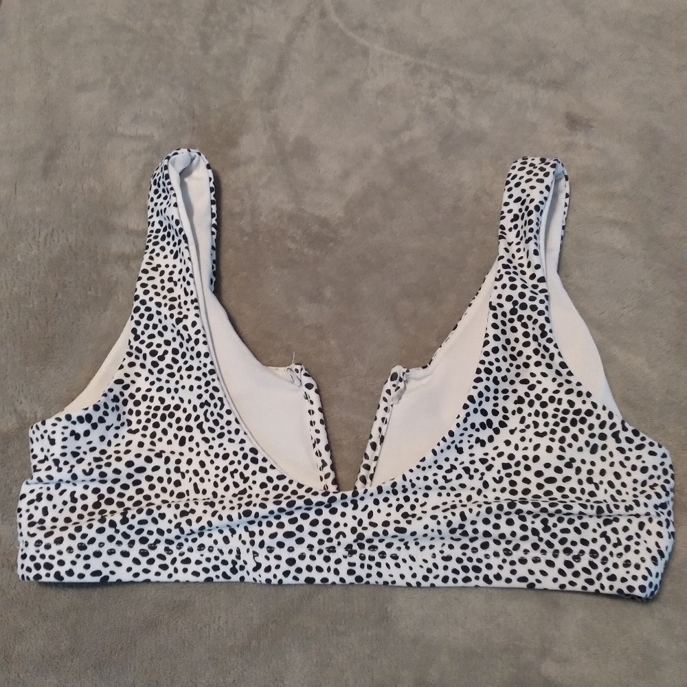 SPRING SALE**Spotted Black and White Women's Bralette - Picture 4 of 4